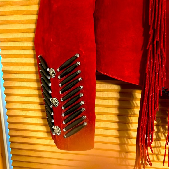 Cripple Creek Red Genuine Leather Jacket. Like New! Size Large - Picture 6 of 13